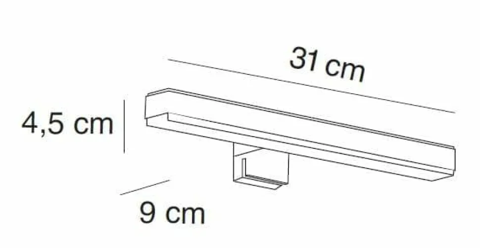 Aplique Led 310 Mm Rect. – Cromo Modelo Apliques – 7662002 – Manillons Torrent