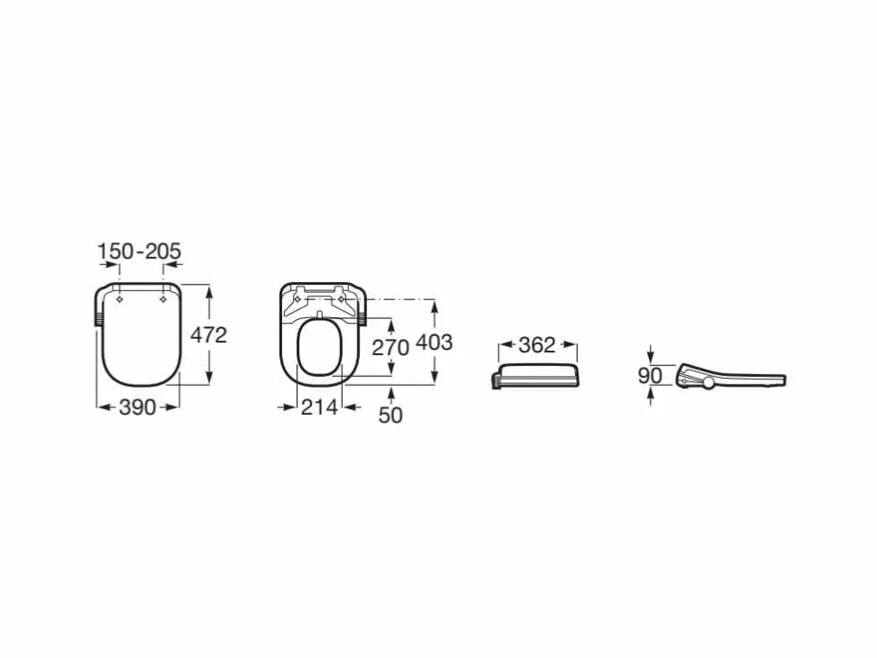 Asiento Con Funciones De Lavado Y Secado – Multiclean M4 Square Compact – Roca – A804057021