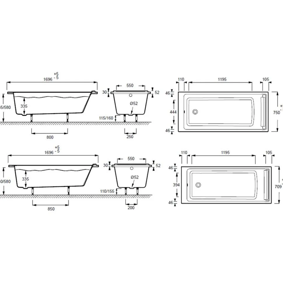 Bañera Acrílica – Spacio – Jacob Delafon