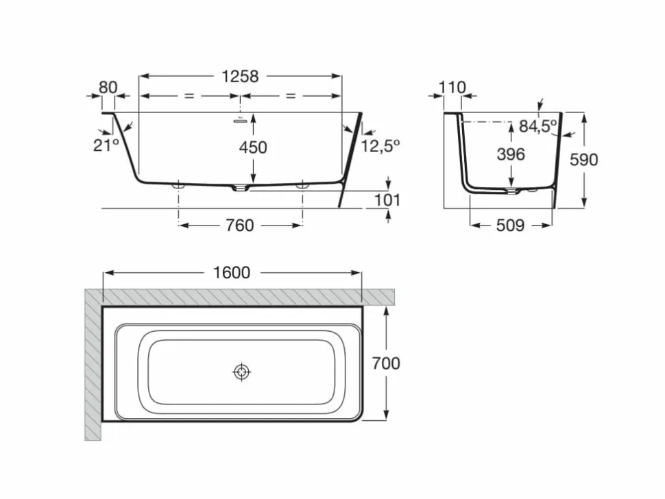 Bañera De STONEX® De Esquina Asimétrica Izquierda Con Paneles Y Con Juego De Desagüe – Ona – Roca – A2486290K0