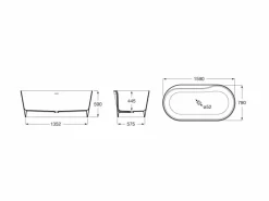 Bañera De STONEX® Ovalada Blanca Con Desagüe Click-clack Y Sifón – Raina – Roca – A248466000