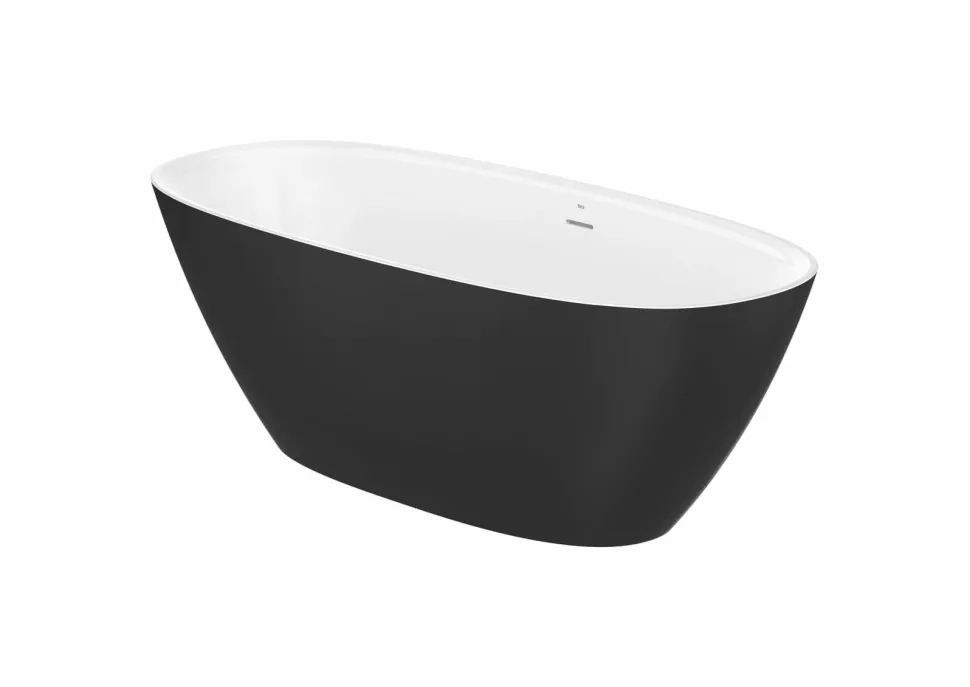 Bañera De STONEX® Oval Negra Con Desagüe Click-clack Y Sifón 1650 X 750 X 570 Mm – Ariane – Roca – A2484700K0