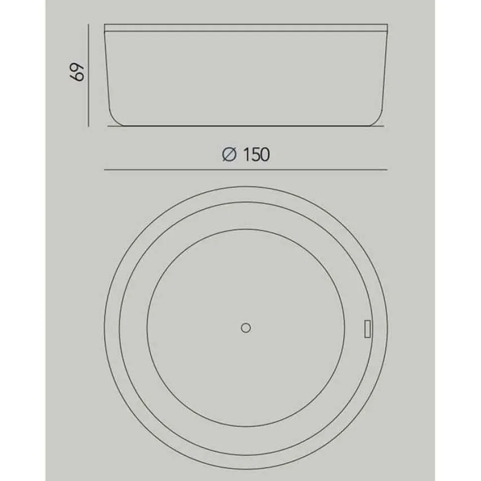 Bañera Exterior Acrílica Con Estructura Ø 150 Cm – Abot – Baños10
