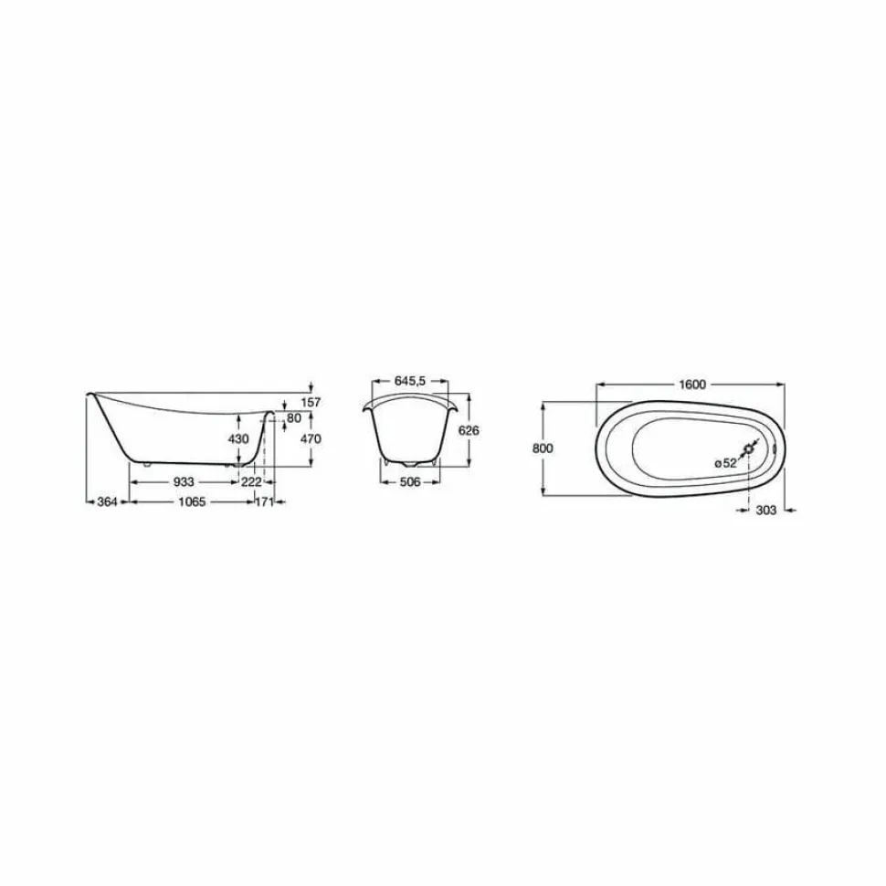 Bañera Oval De Fundición Esmaltada Con Fondo Antideslizante – Carmen – Roca