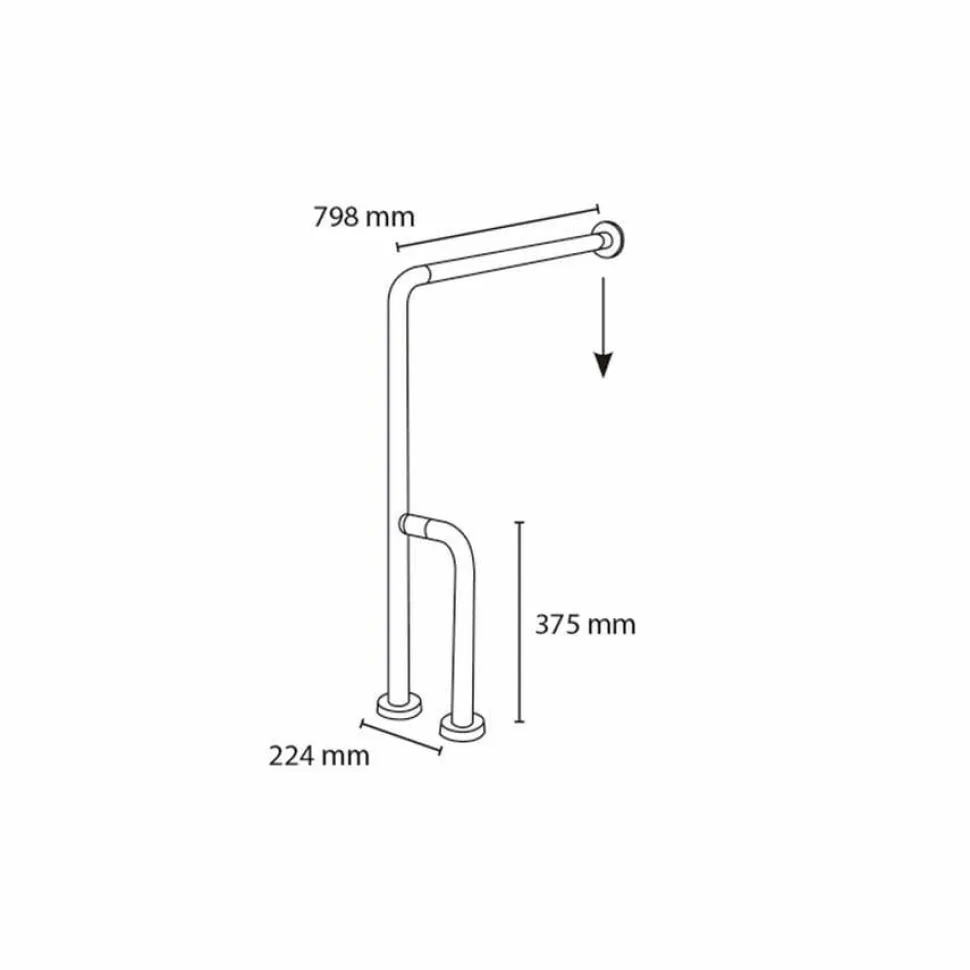 Barra De Apoyo Suelo A Pared Nylon – Prestobar 145 – PrestoEquip – 89145