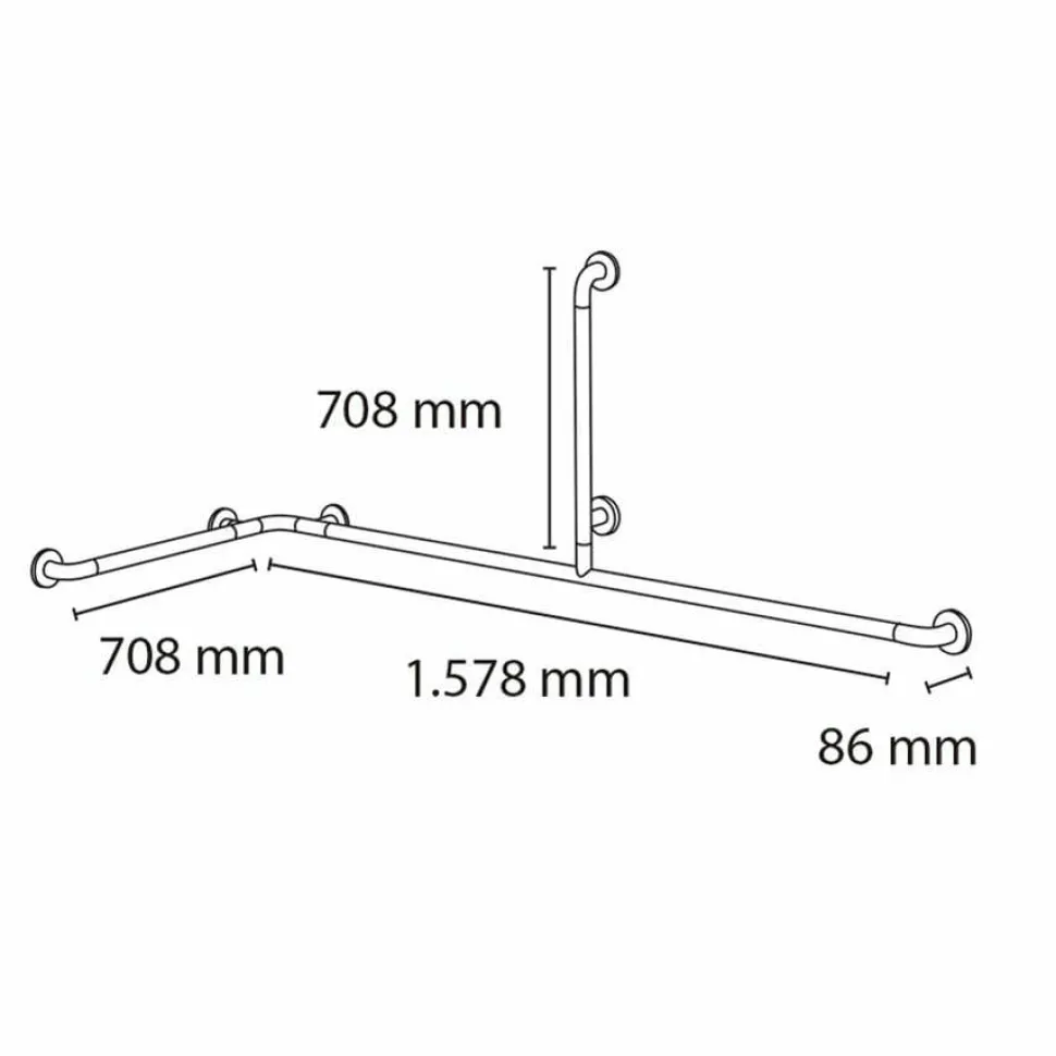 Barra De Sujeción En ángulo Para Bañeras – Prestobar 195 – PrestoEquip – 89195