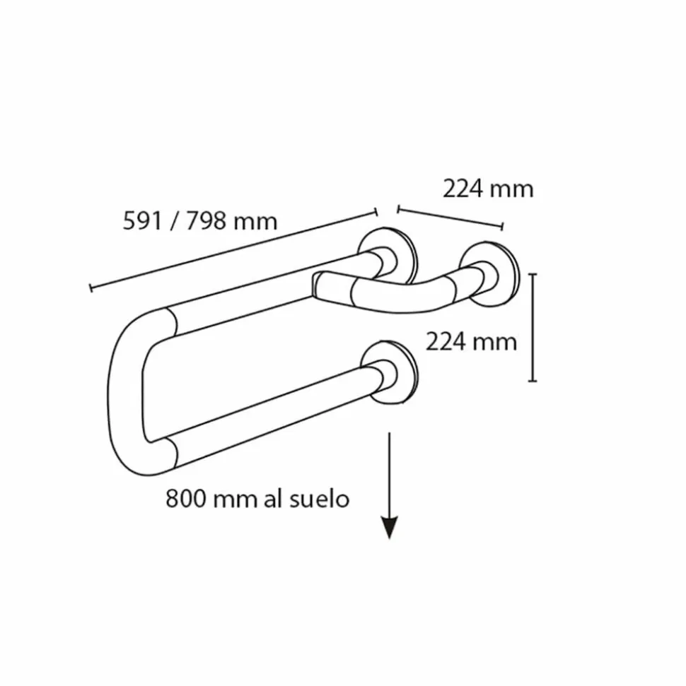 Barra Recta Para Ducha 798 Mm – Prestobar 135 – PrestoEquip – 89140