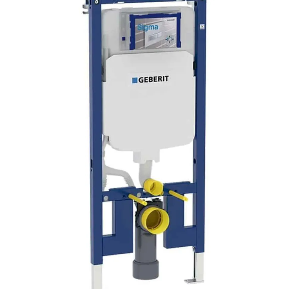 Bastidor Para Inodoro Suspendido , 114cm , Con Cisterna Empotrada Sigma 8 Cm , Codo De Desague De Pvc – Duofix – Geberit
