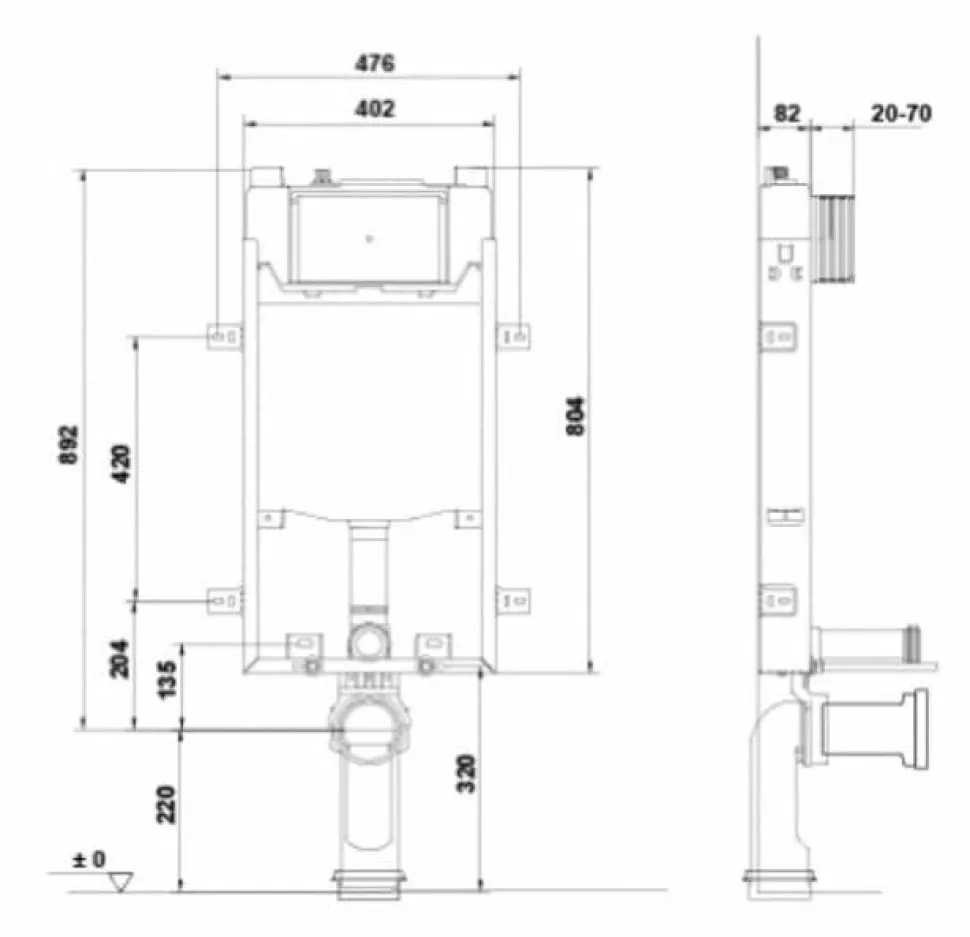 Bastidor Wc Half Frame Eon Compact – G5548100 – Gala