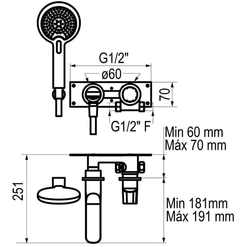 Batería Baño-ducha Esla – 7929400 – Galindo