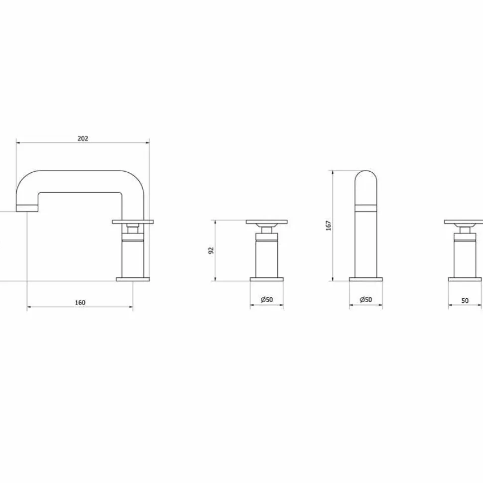 Batería Lavabo Alto Repisa Bimando Pulsador Lever Con Desagüe – Strem – 7979700 – Galindo