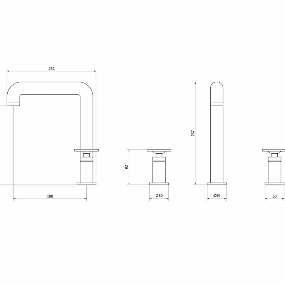 Batería Lavabo Repisa Bimando Pulsador Lever Con Desagüe – Strem – 7979800 – Galindo