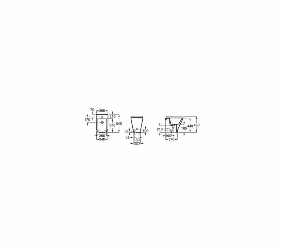 Bidé Comfort Adosado A Pared – Square – Roca