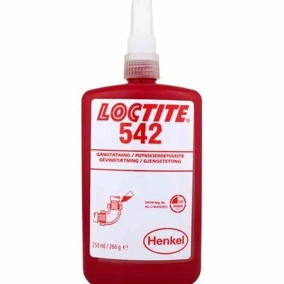 Botella Sellador Hidráulico 542 Con Base Acrílica 250ml Marrón Para Roscas 3/8-3/4 – 2180000021 – Loctite