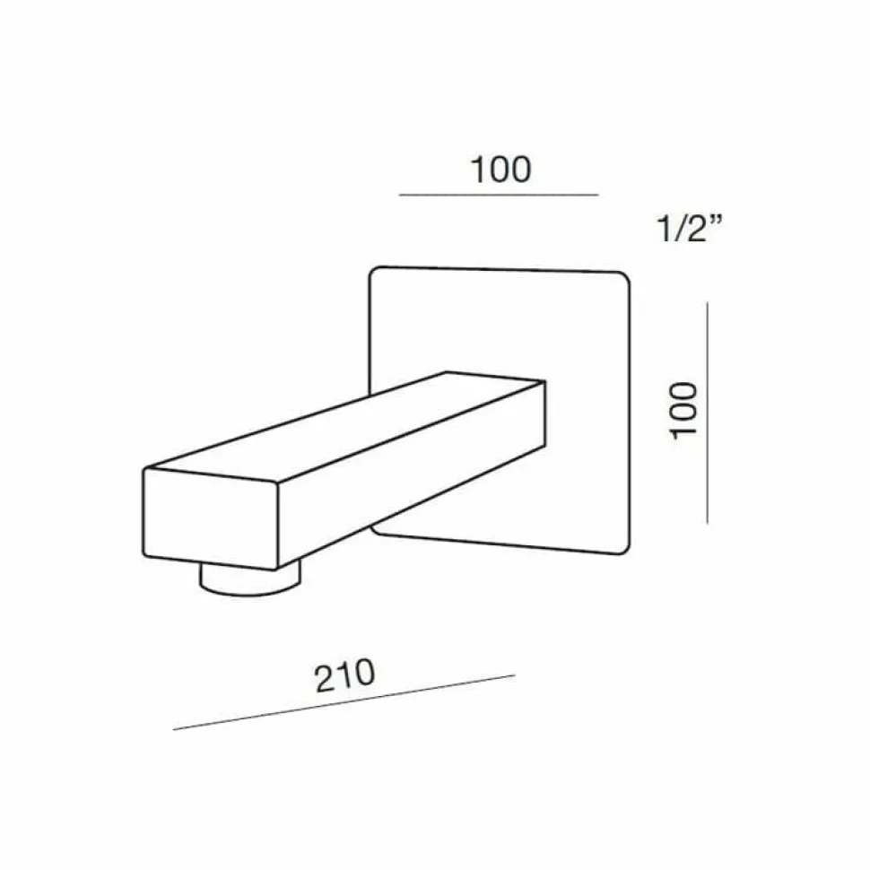 Caño Mural Rectangular Níquel – 68571 – Galindo – LuxCover