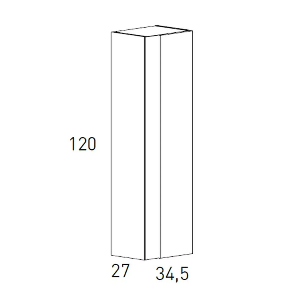 Columna Auxiliar De Baño Suspendida 1 Puerta Reversible – Vision – VisoBath