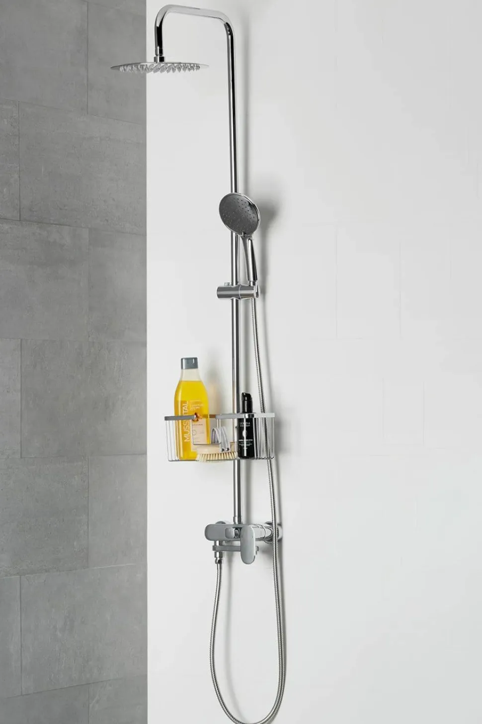 Columna De Baño Y Ducha Wind Blu RD Con Monomando, Rociador Acero Inoxidable AISI304 De ¯25 Cm. – 21WBR25SUB02 – AQG