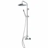 Columna De Ducha Mezcladora Cónico Negro Rociador 200 Mm Y Flexo PVC – 71750116 – Galindo – LuxCover