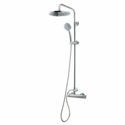 Columna De Ducha Mezcladora Con Columna 200 mm Abs, Flexo Inox Y Maneral Pysa 5 Funciones Cromo – Karim Due – Galindo – 88950100