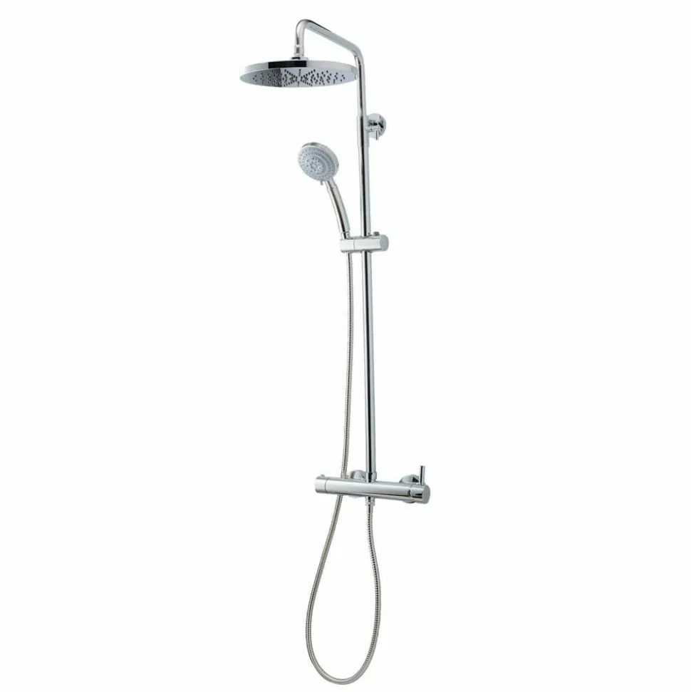 Columna De Ducha Mezcladora Theo Rociador 200 Mm ABS Y Flexo Inox – 86450100 – Galindo