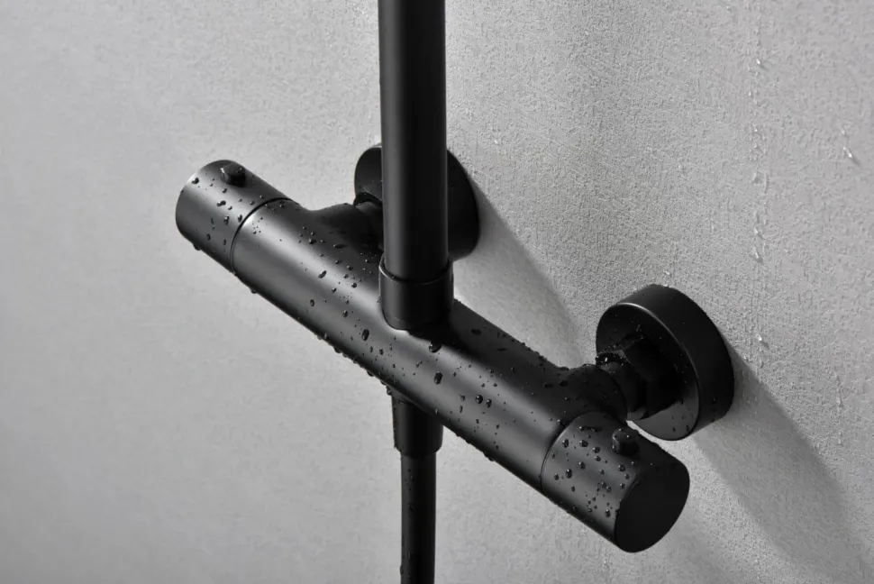 Columna De Ducha Termostatica Negro Mate Con Rociador De 20 Cm De Diametro – BTM039/NG – Monza – Imex
