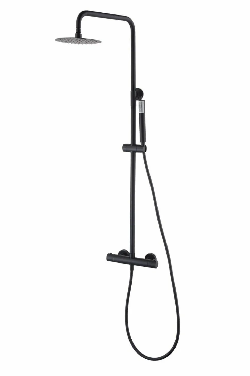Columna De Ducha Termostatica Negro Mate Con Rociador De 20 Cm De Diametro – BTM039/NG – Monza – Imex