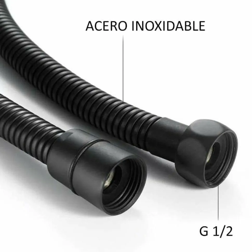 Columna De Ducha Termostática Negra Redonda – Combi – Llavisan – L125994