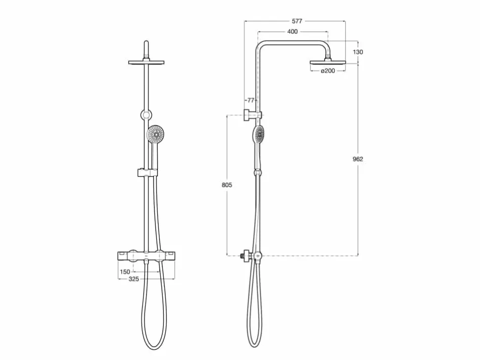 Columna De Ducha Termostática Negra A5A9F18NB0 T – BASIC – VICTORIA – Roca