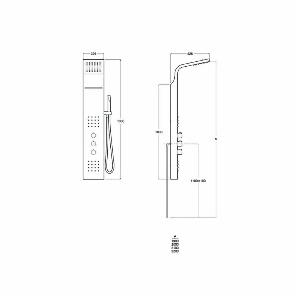 Columna De Hidromasaje Termostatica – Evolution – Roca – A5A9B8BC00
