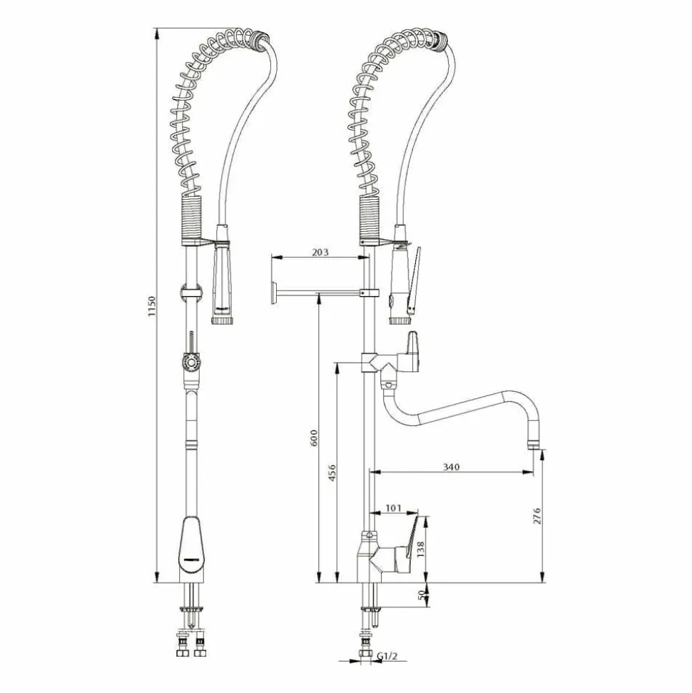 Columna Industrial Mezcladora Accionamiento Mediante Maneta Monomando – 70822 – Presto Iberica