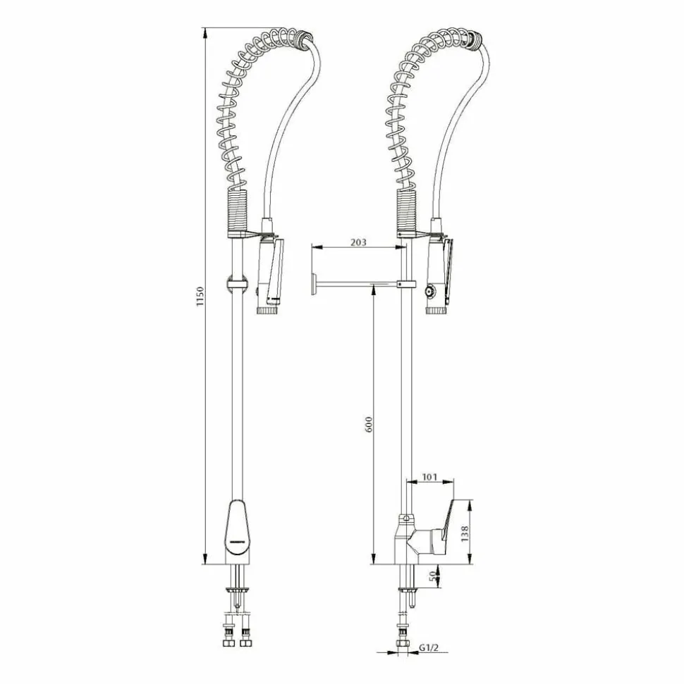 Columna Industrial Mezcladora Accionamiento Mediante Maneta Monomando – 70810 – Presto Iberica