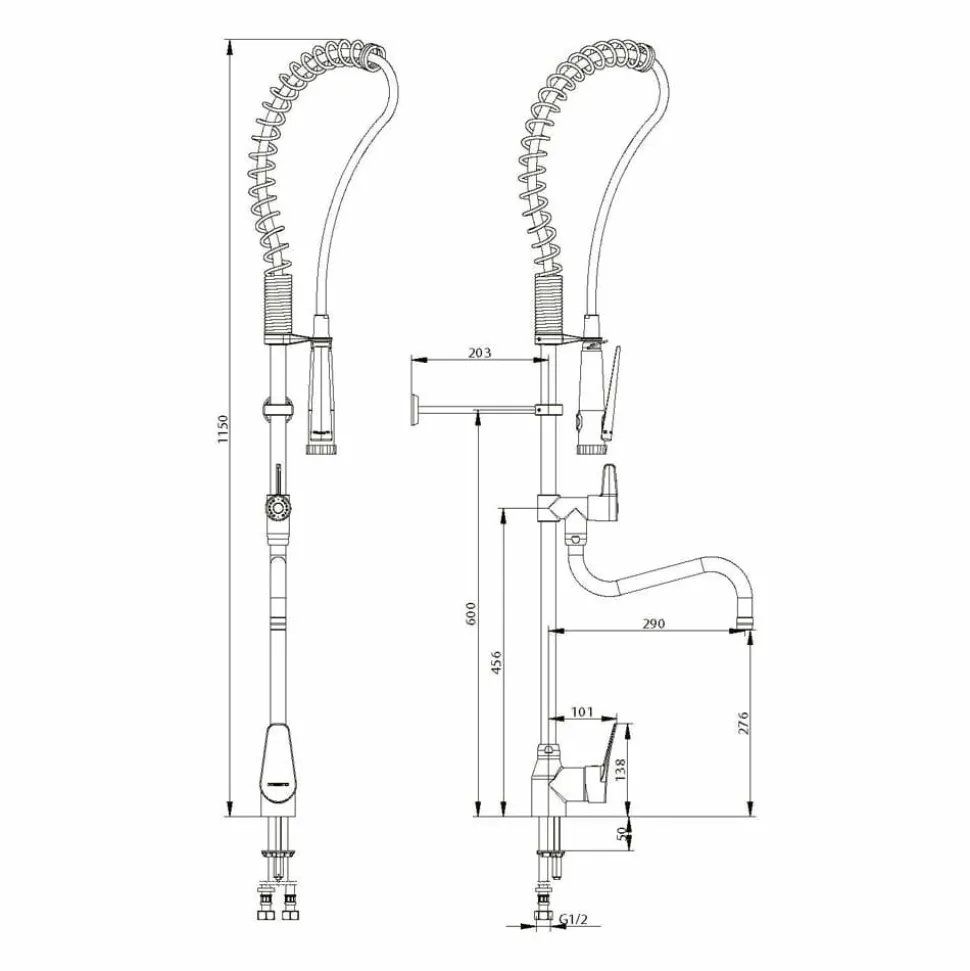 Columna Industrial Mezcladora Accionamiento Mediante Maneta Monomando – 70818 – Presto Iberica