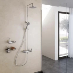 Columna Monomando Mezcladora Rociador 250 Mm En Abs Flexo Inox Maneral 5 Funciones – Kily – Galindo – 49550300