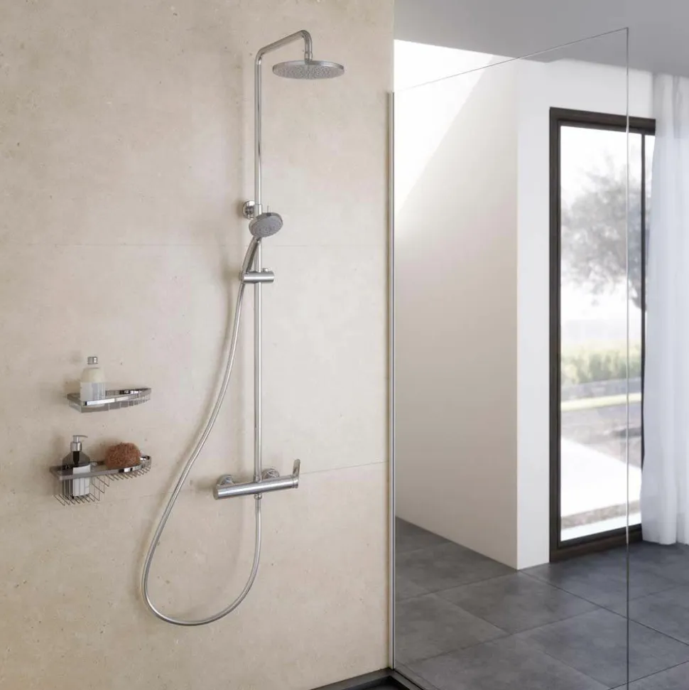Columna Monomando Mezcladora Rociador 250 Mm En Abs Flexo Inox Maneral 5 Funciones – Kily – Galindo – 49550300