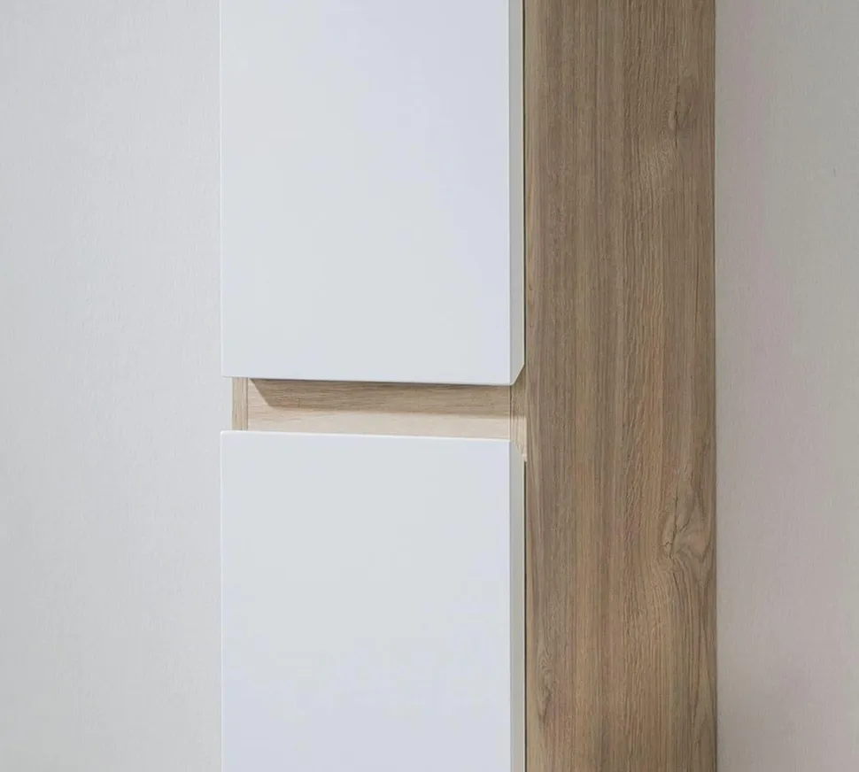 Columna/Pilar Auxiliar 160 Cm Roble Nudos/blanco Brillo – Neus – Muebles Jumar