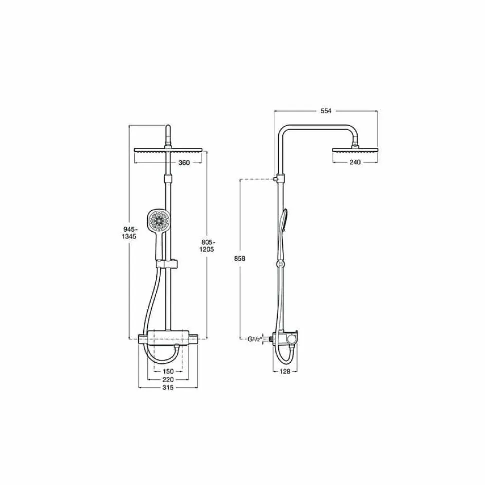 Columna Termostática – Deck-t Square – Roca – A5A9C88C00