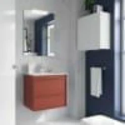 Conjunto Completo Mueble Attila De 2 Cajones, Lavabo De Porcelana, Espejo Y Aplique LED – Attila – Salgar