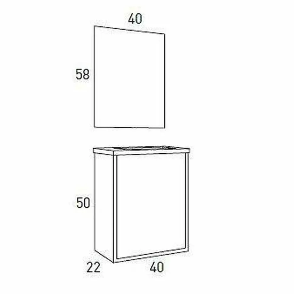 Conjunto Completo Mueble De Baño Suspendido1 Puerta Mueble + Lavabo + Espejo – Loft – Visobath