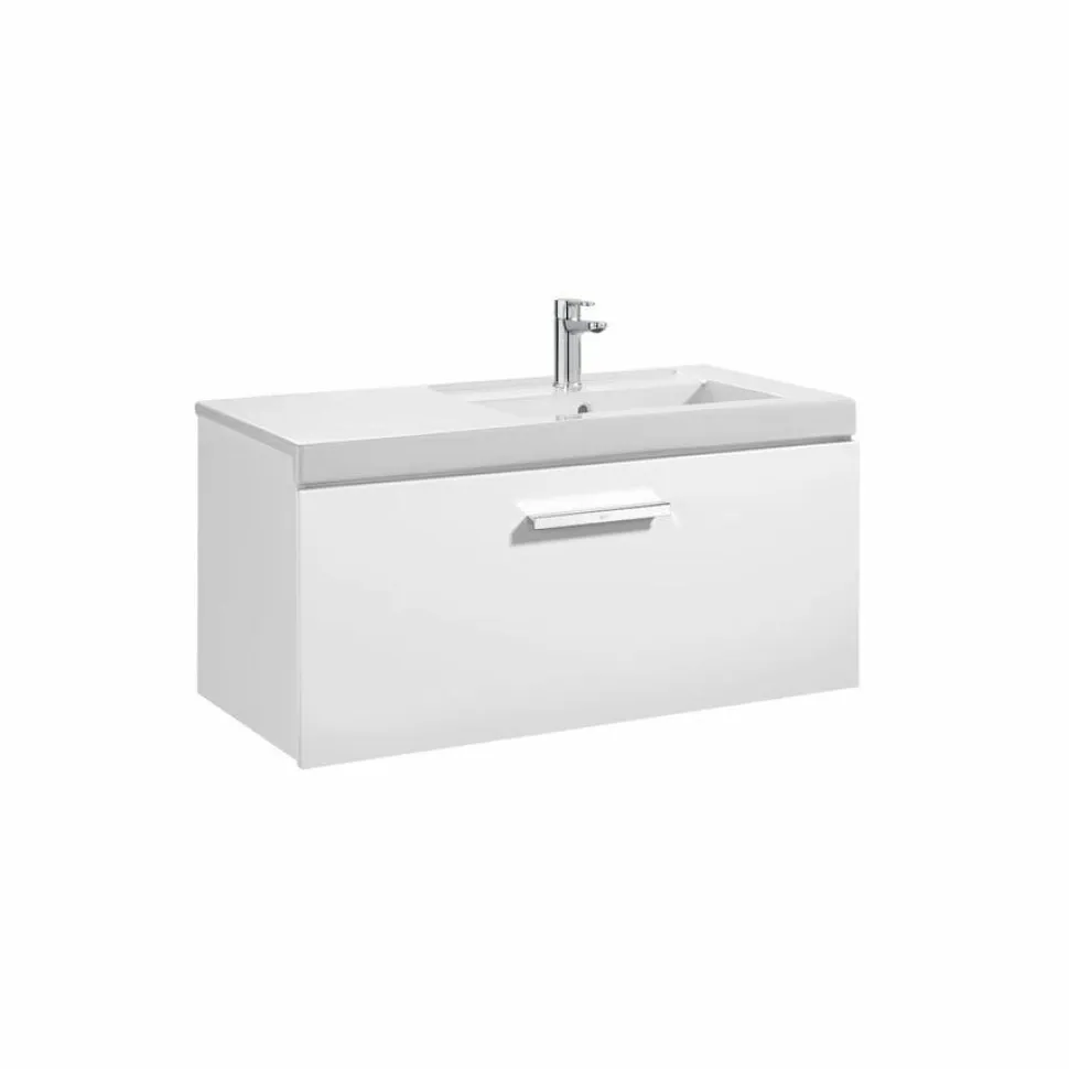 Conjunto Completo Mueble De 1 Cajón + Lavabo De 90 O 110 Cm – Prisma – Roca