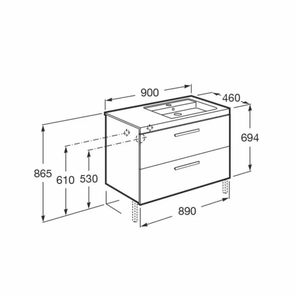 Conjunto Completo Mueble + Lavabo De 90 O 110 Cm – Prisma – Roca