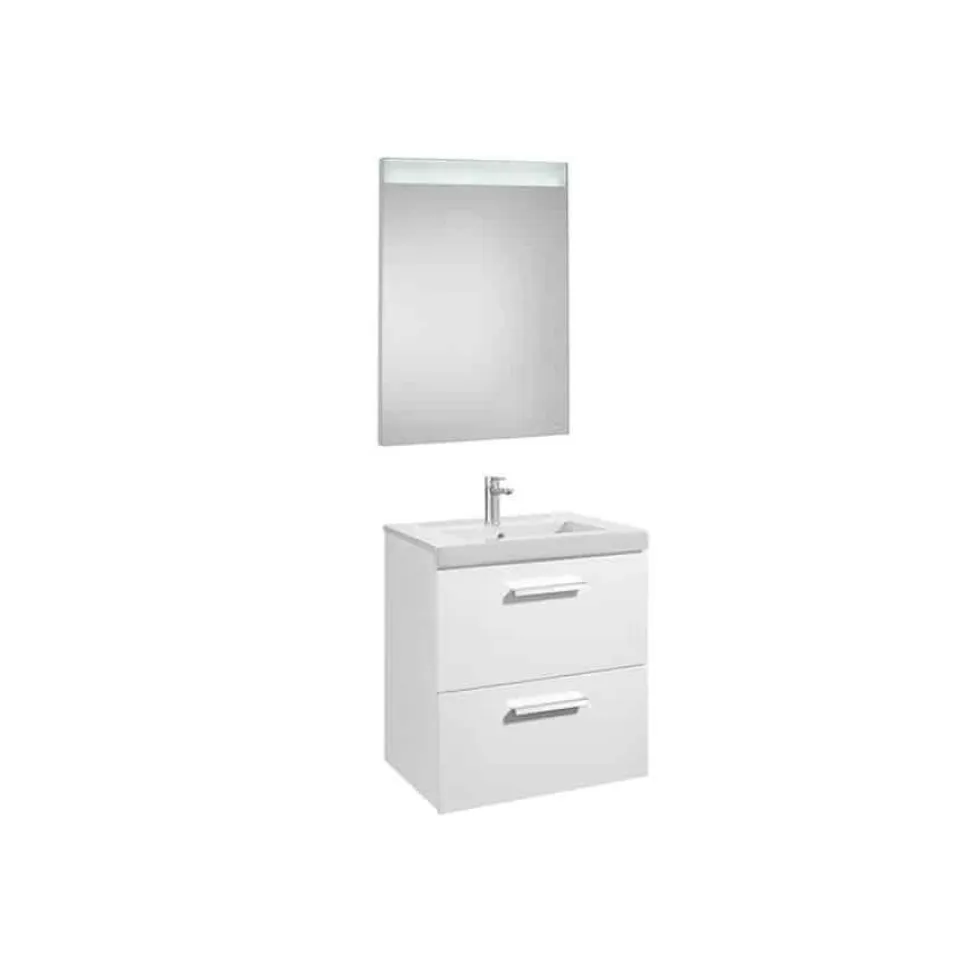 Conjunto Completo Mueble + Lavabo + Espejo Luz Integrada (80 O 60 Cm) – Prisma – Roca