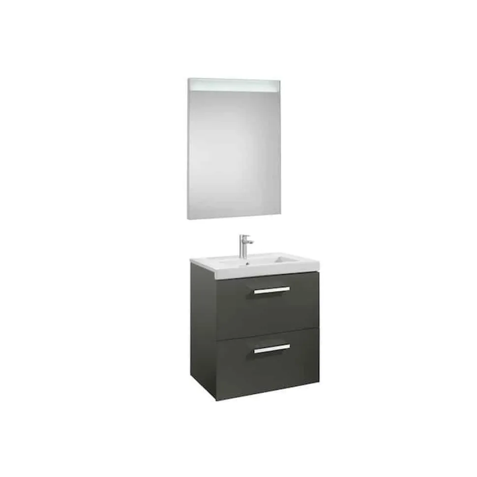 Conjunto Completo Mueble + Lavabo + Espejo Luz Integrada (80 O 60 Cm) – Prisma – Roca