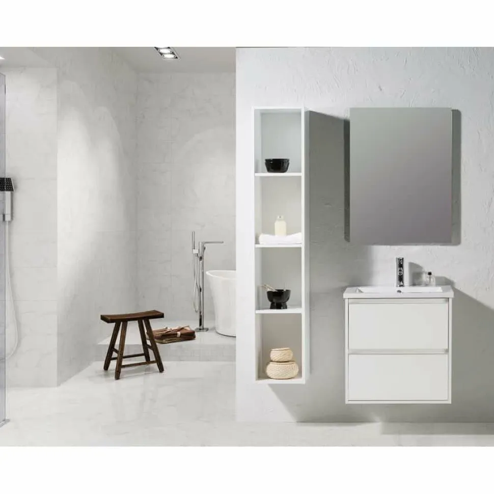 Conjunto De Baño Mueble Suspendido + Lavabo Ceramica + Espejo – Melanie – Jumar