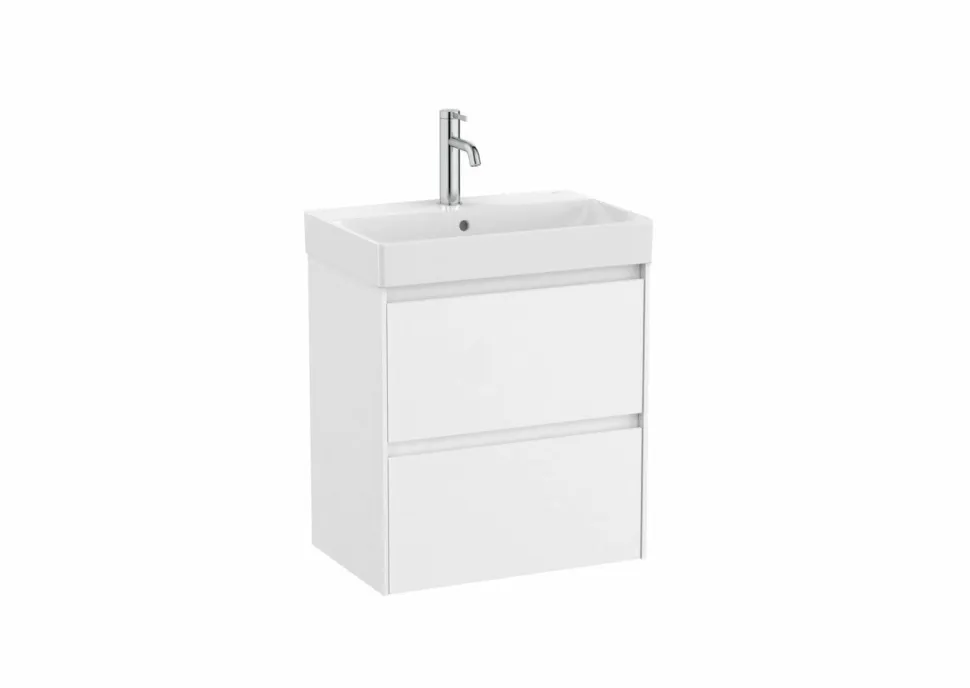 Conjunto De Mueble Compacto De Dos Cajones Y Lavabo Fineceramic- Ona – Roca