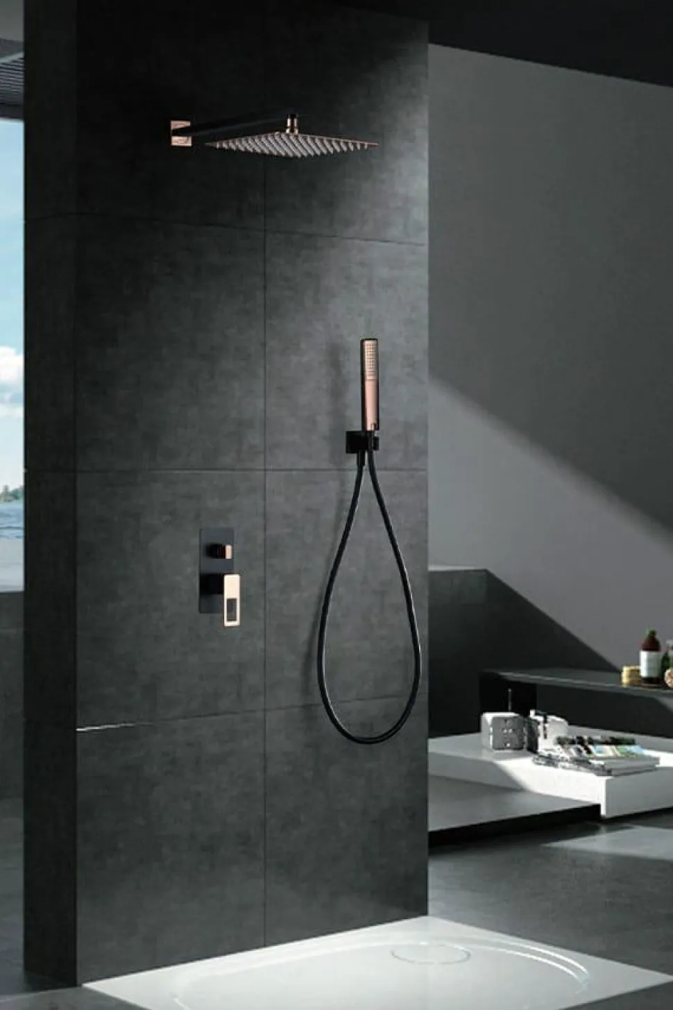 Conjunto Ducha Monomando Empotrado Suecia Negro Or – BDC032-6NOR – Imex