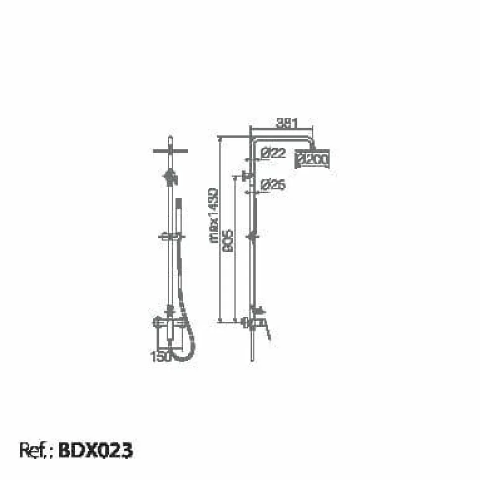Conjunto Ducha Monomando Luxor – BDX023 – Imex