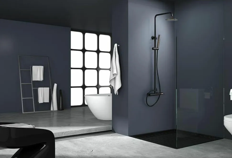 Conjunto Ducha Monomando Milos Negro Oro Rosa – BDY027/NOR – Imex