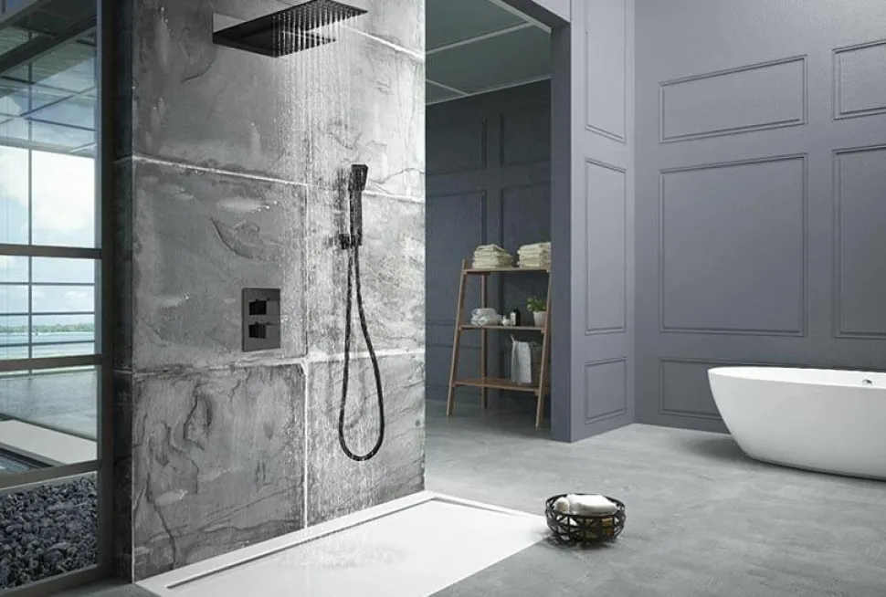Conjunto Ducha Termostático Empotrado Rodas Negro – GTR049/NG – Imex