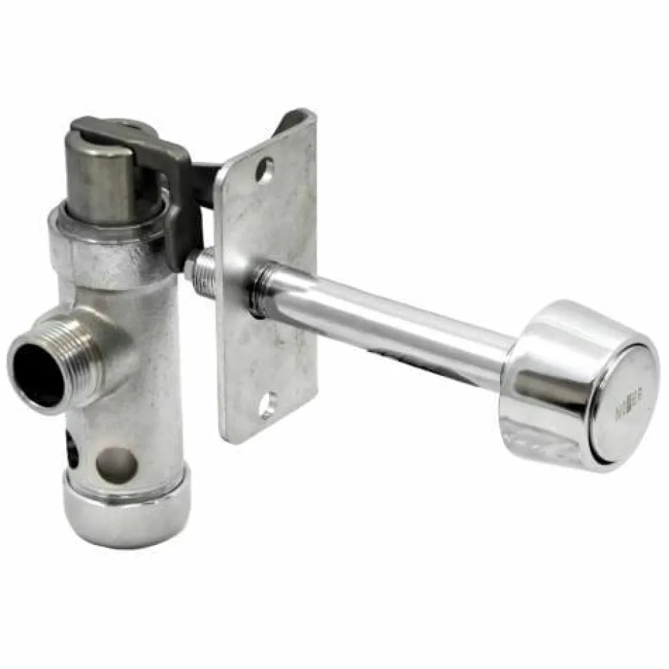 Conjunto Fluxor Antivandálico Tras Muro Para Inodoro. Latón Cromado Y Acero Inoxidable – 07016.10.B – Nofer