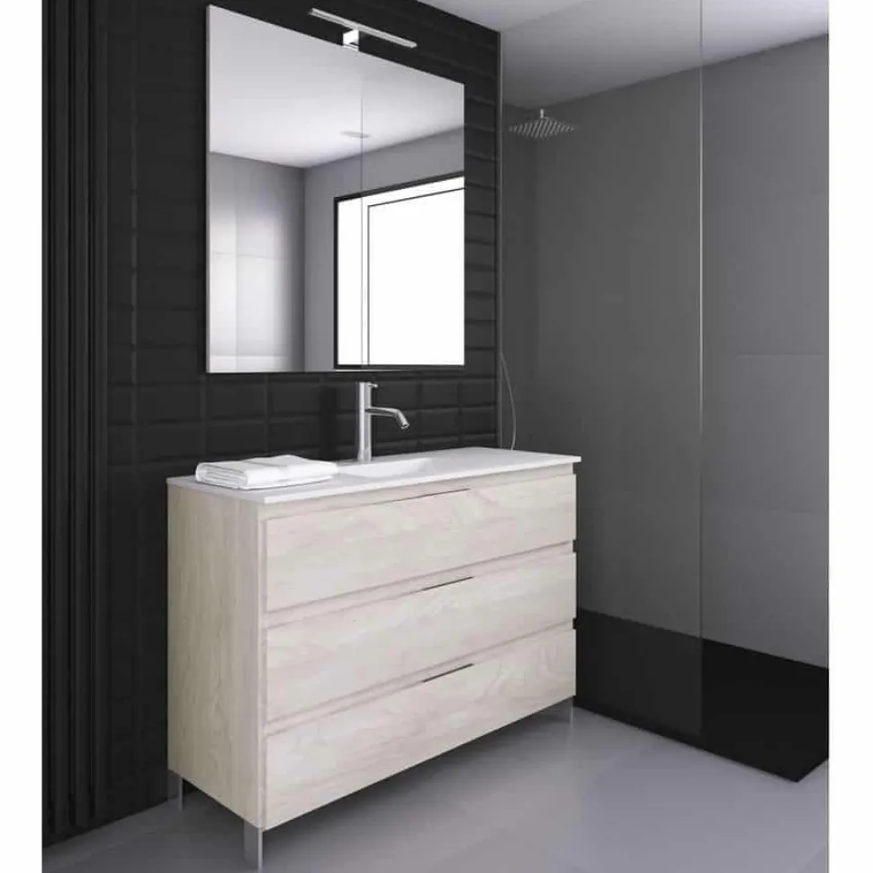 Conjunto Mueble A Suelo 3 Cajones Con Encimera Quadra Life SolidCoat Surface – Serie Life – Baños10